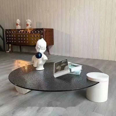 glass and marble tea table